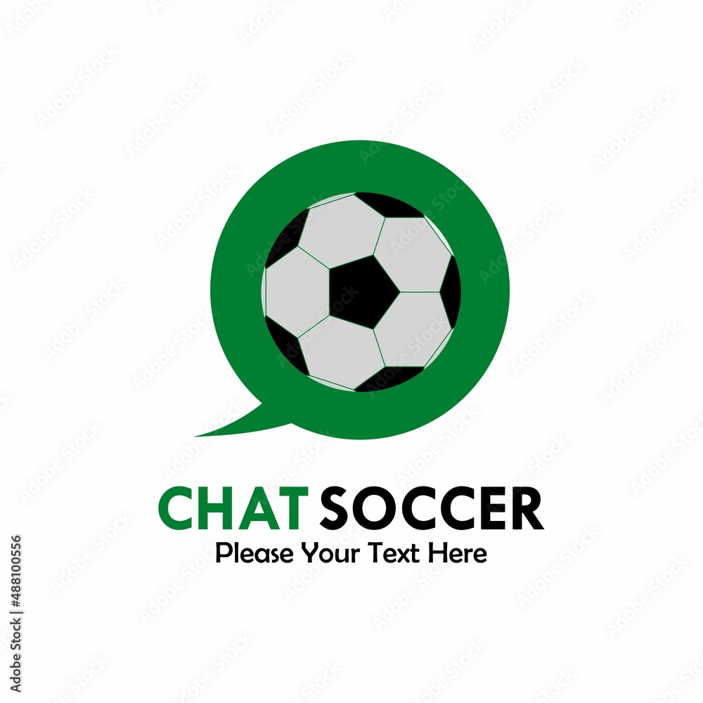 chat soccer logo template illustration