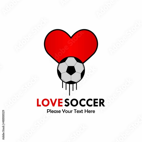 Love soccer logo template illustration