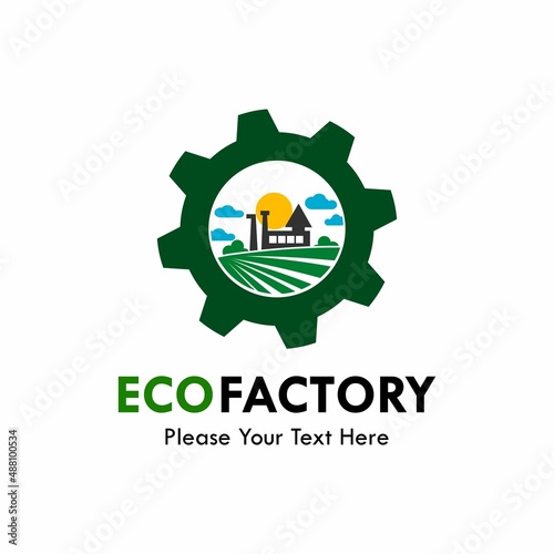Eco factory logo template illustration