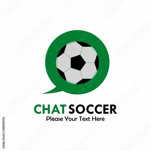 chat soccer logo template illustration