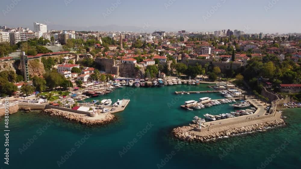 Aerial view of Old Antalya Marina in Kaleici, Antalya, Turkey Aerial view of Old Antalya Marina in Kaleici, Antalya, Turkey