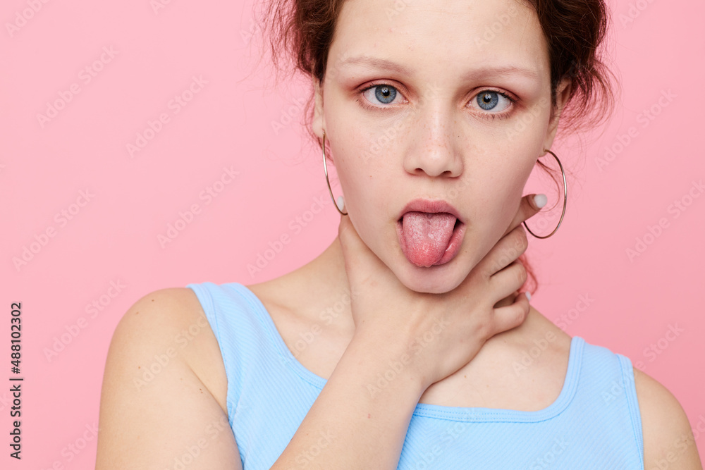 portrait of a young woman posing fashion modern style cropped view unaltered