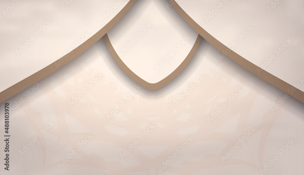 Beige banner with space for your text and patterns. New Year theme. Vector. Beige banner with space for your text and patterns. New Year theme. Vector.