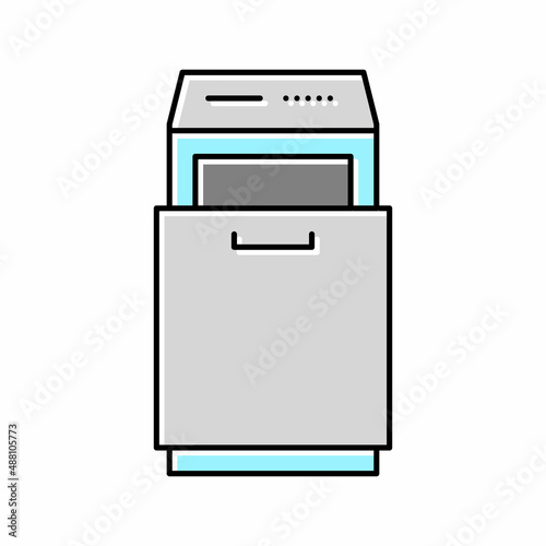 trash compactor color icon vector illustration