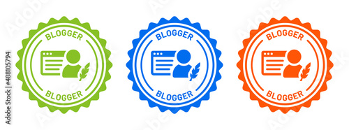 Blogger icon vector. Web blog icon set.