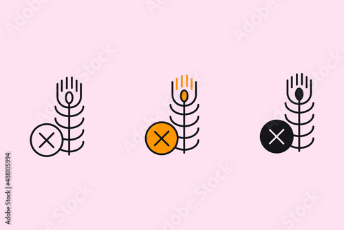 gluten free icons symbol vector elements for infographic web
