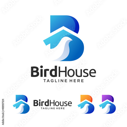 Letter B Bird House Logo Design