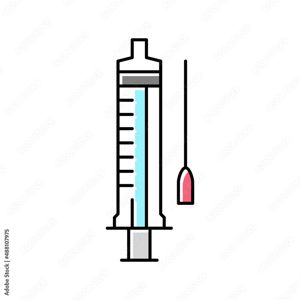 syringe medical color icon vector illustration