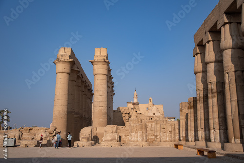 Processional colonnade of Amenhotep III in Luxor Temple (ancient Thebes). Luxor, Egypt