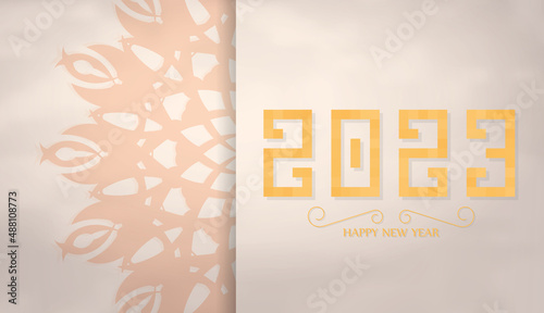 Photography 2023 beige Postcard with ornaments
