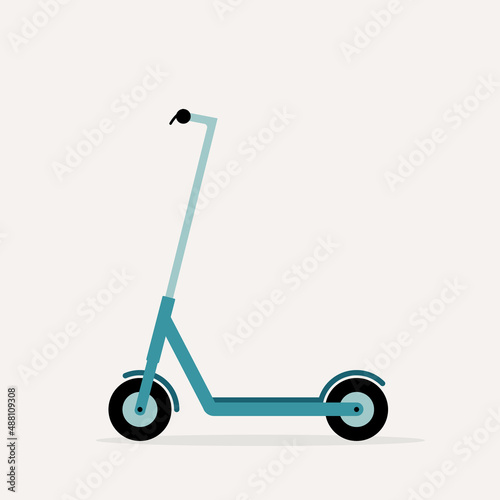 Side View Of An Electric Scooter. E-Scooter.