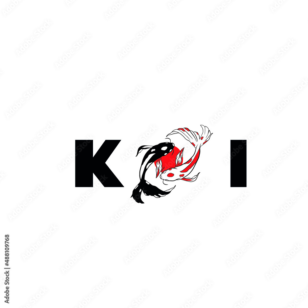 Fototapeta premium Fish koi logo and symbol vector image