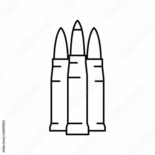 armor piercing bullets line icon vector illustration