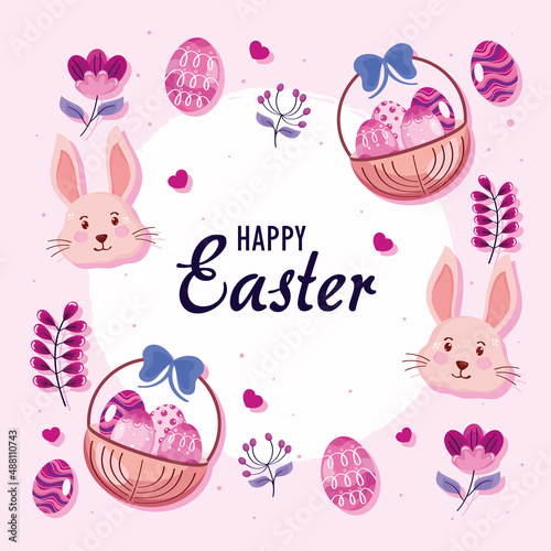 poster with rabbits and eggs