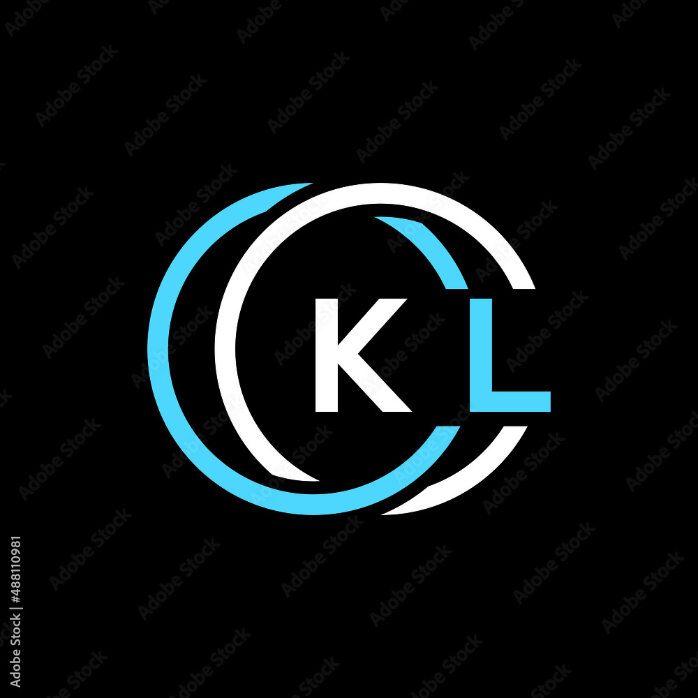 KL logo monogram isolated on circle element design template, KL letter ...