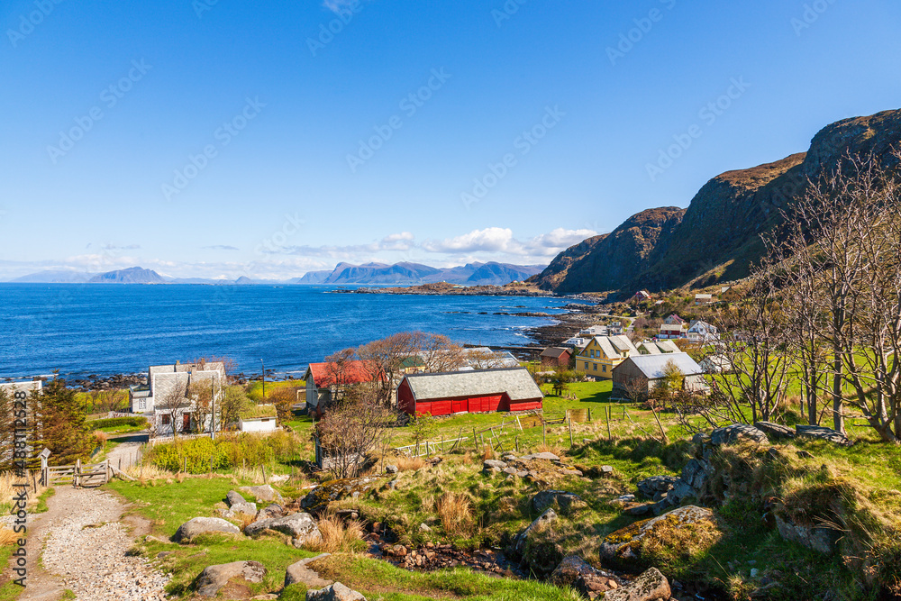 Village by the sea on the Norwegian coast