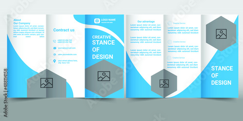 Tri-fold brochure design.corporate business template for tri-fold flyer. Creative concept 3 folded flyer or brochure.Vector triple folding brochure for business and advertising.