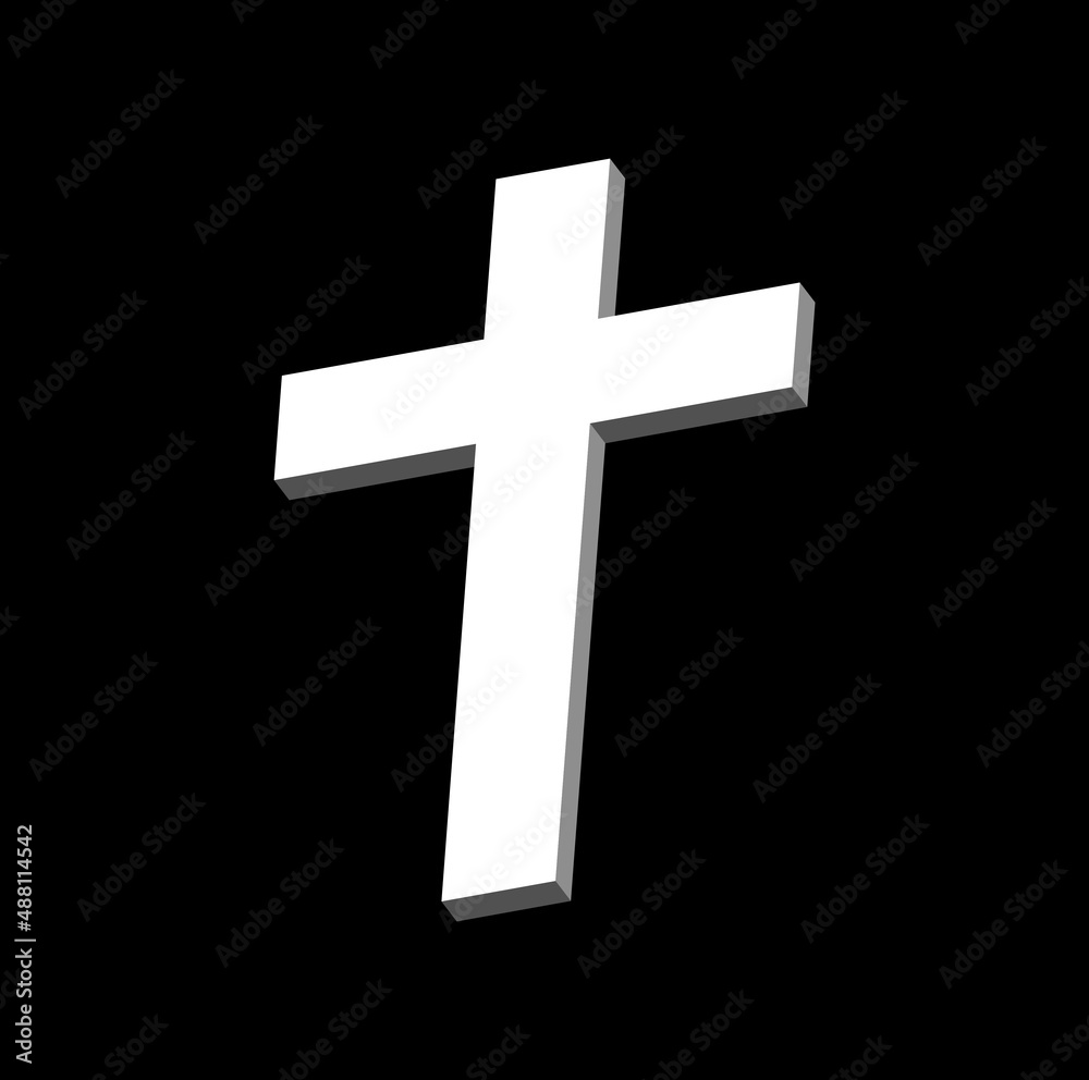 3D Cross icon vector. Christian god cross icon.
