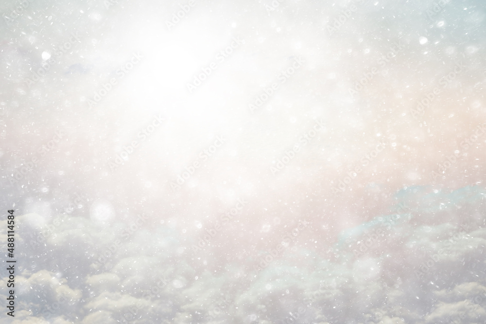 Fototapeta premium abstract snow background sky snowflakes gradient