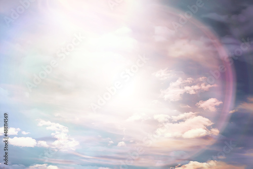 sun sky flare background top, sunlight clouds abstract © kichigin19