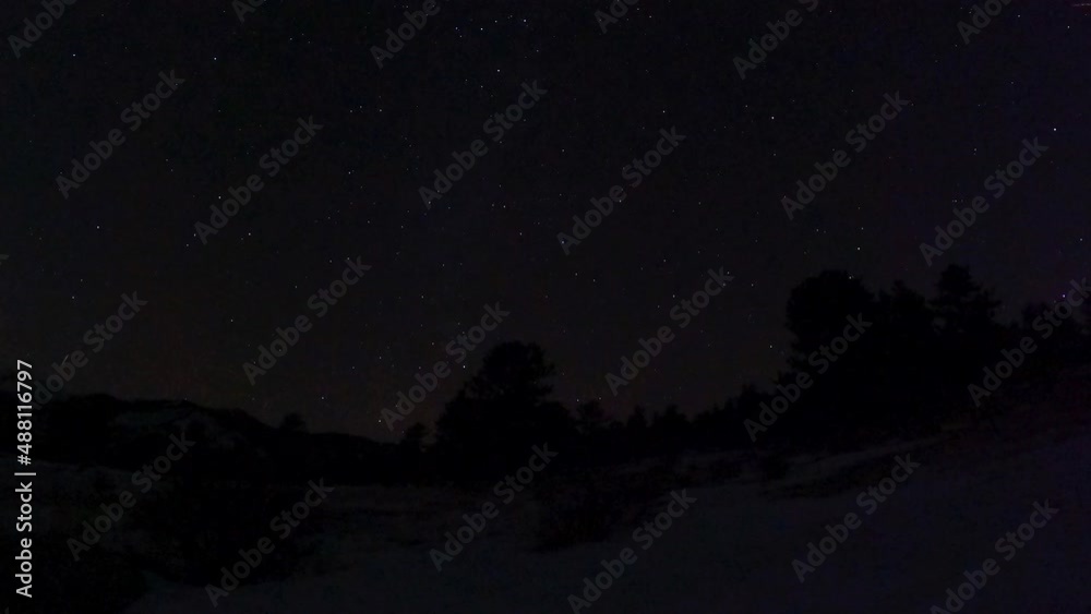 Starlapse Timelapse over Moraine Park in Rocky Mountains Colorado Starlapse Timelapse over Moraine Park in Rocky Mountains Colorado