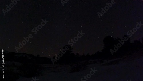 Starlapse Timelapse over Moraine Park in Rocky Mountains Colorado