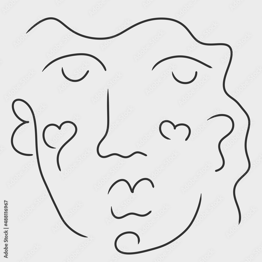 illustration of a head line art illustration of a head line art