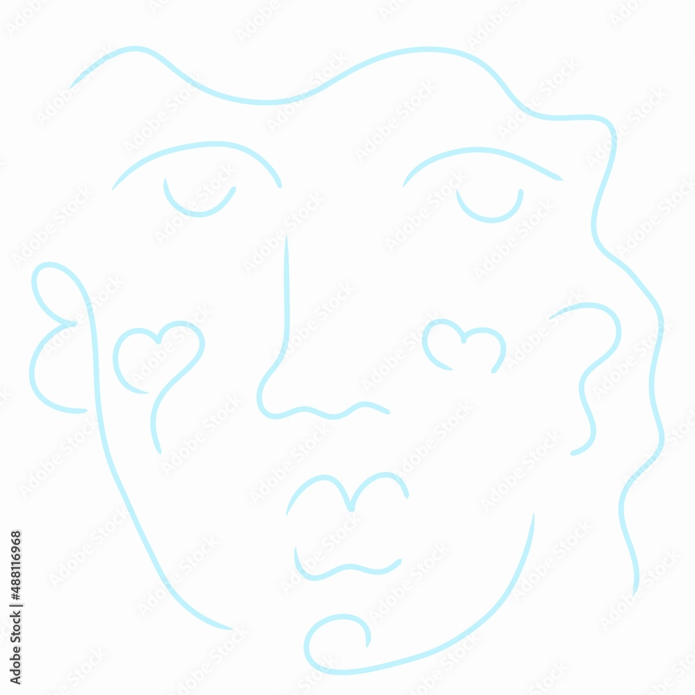 line art face of a woman illustration 