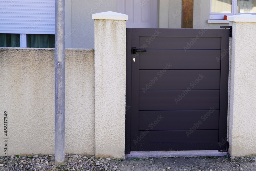 suburb home grey high dark metal aluminum access house door suburb home grey high dark metal aluminum access house door