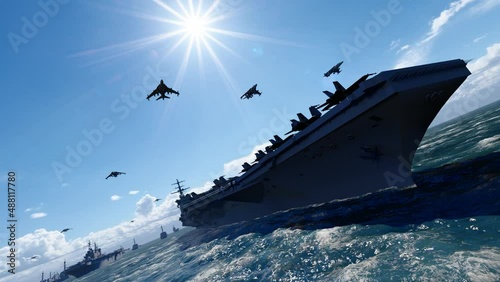 Aircraft carrier fighter formation