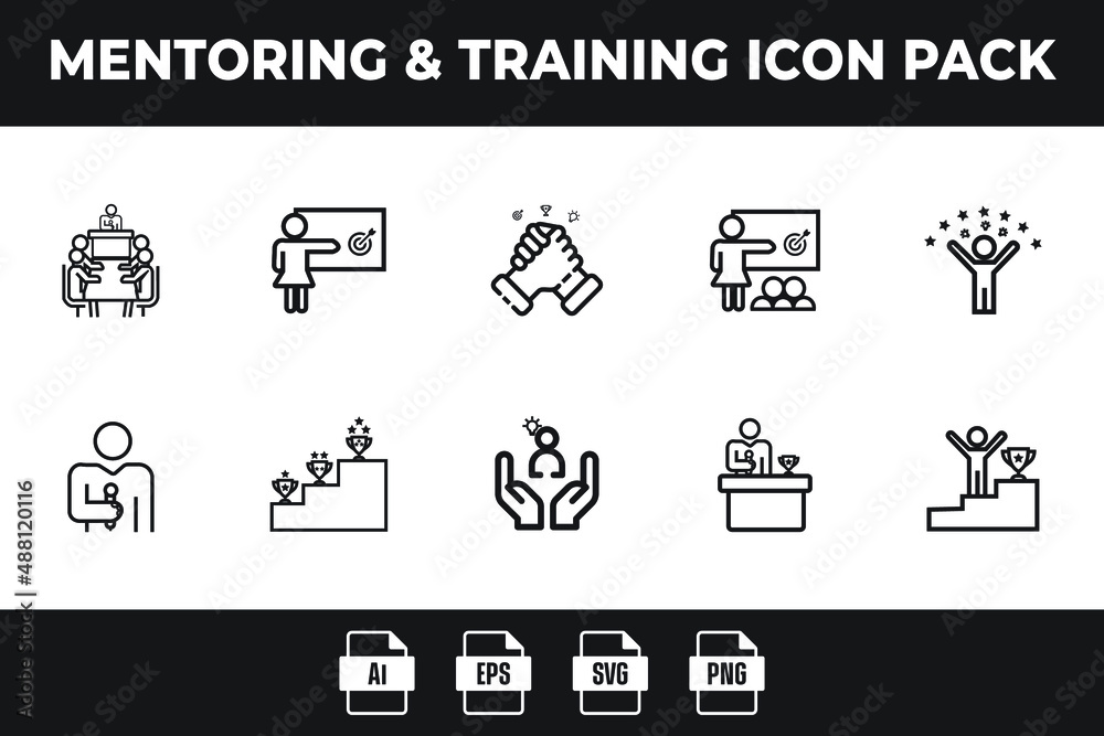 Mentoring & Training Icon Pack-1 Mentoring & Training Icon Pack-1