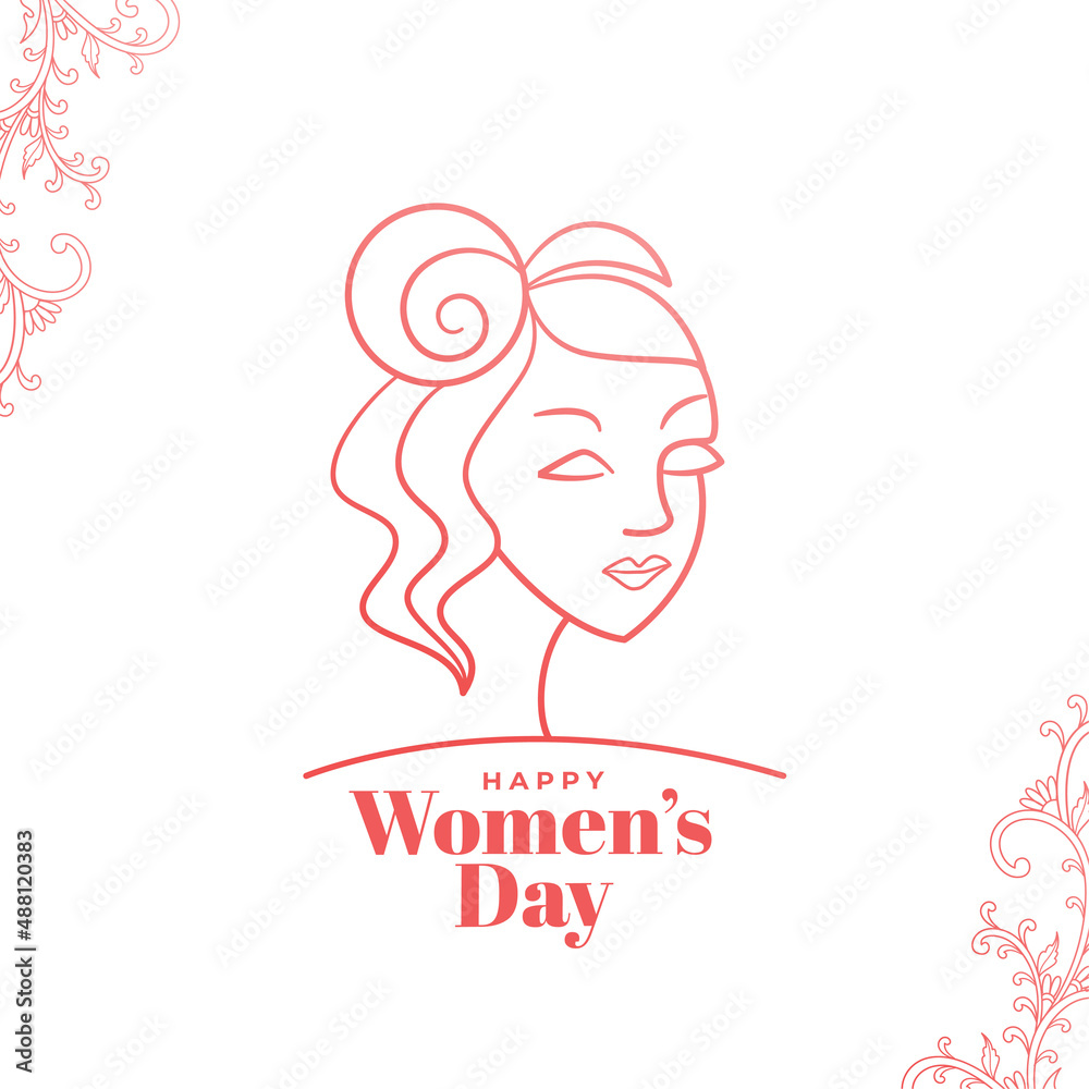 womens day elegent wishes card in line style