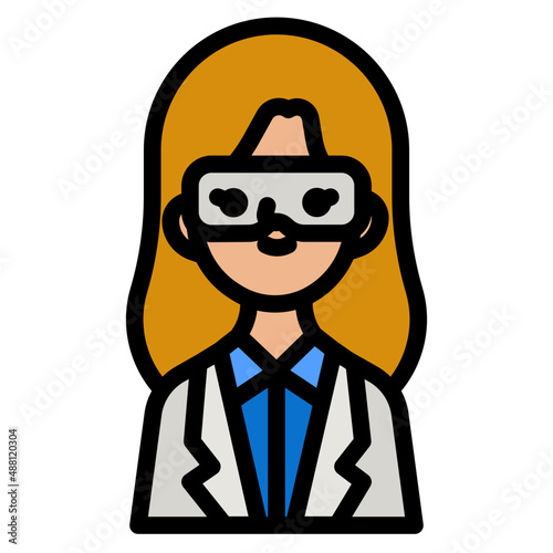 scientist line icon