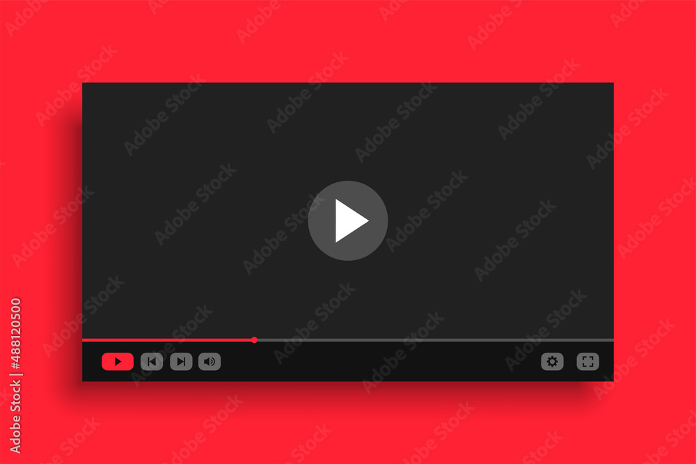 video player template in red color theme video player template in red color theme