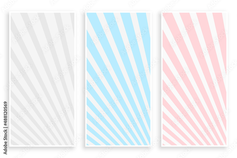 pastel colors rays lines banner set of three pastel colors rays lines banner set of three