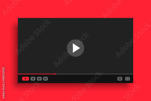 video player template in red color theme