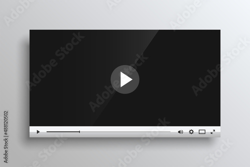 glossy white video player template design