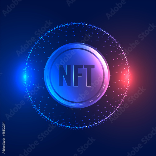 non-fungible token NFT coin concept technology background