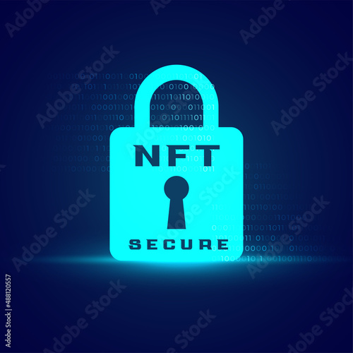 NFT secure digital lock concept background photo