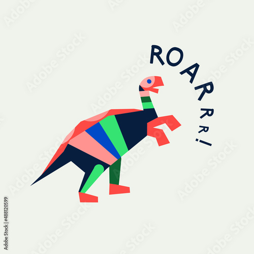 illustration with cartoon dinosaurs