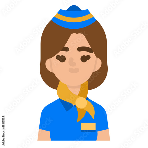 hostess flat icon