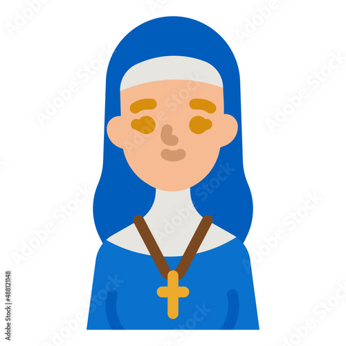 nun flat icon