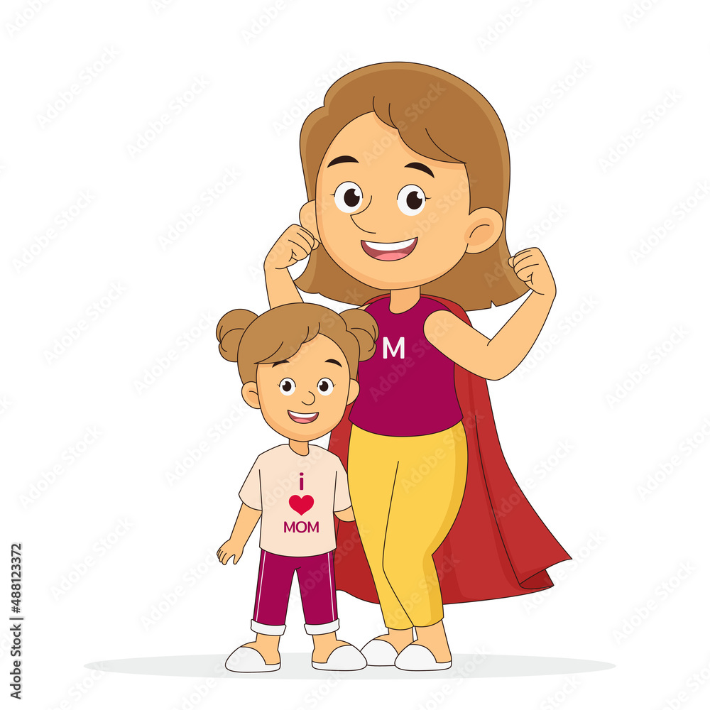 Mother and her daughter are hugging. Happy Mother's Day Greeting Mother and her daughter are hugging. Happy Mother's Day Greeting