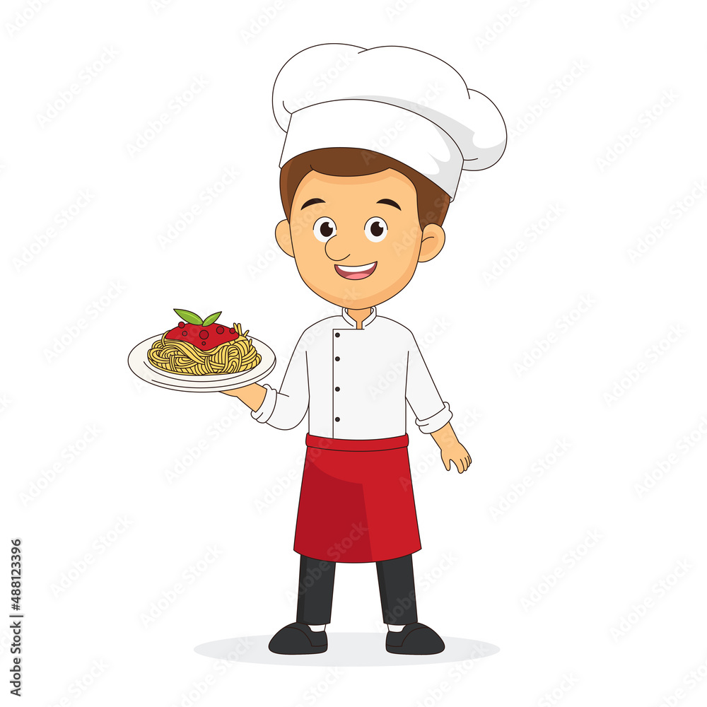 Italian Cuisine Chef Cartoon Pasta Italian Cuisine Chef Cartoon Pasta