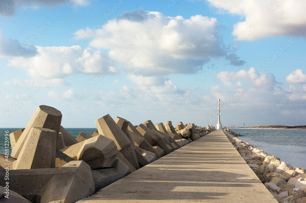 Obraz premium Marina of the city of Ashkelon on the Mediterranean Sea