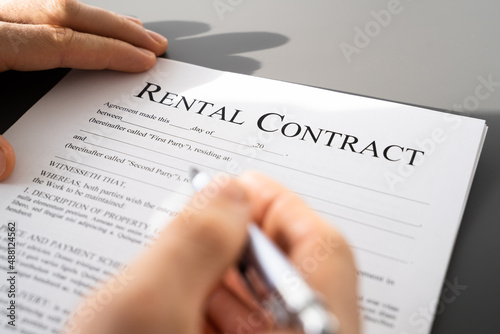 Hand Filling Rental Contract Document