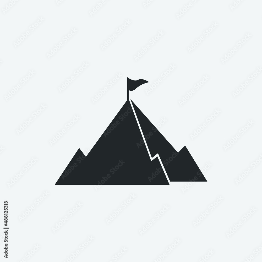 Fototapeta premium Mountain climbing vector icon illustration sign 