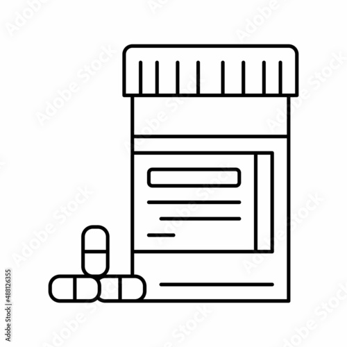 diabetes treatment pills line icon vector illustration