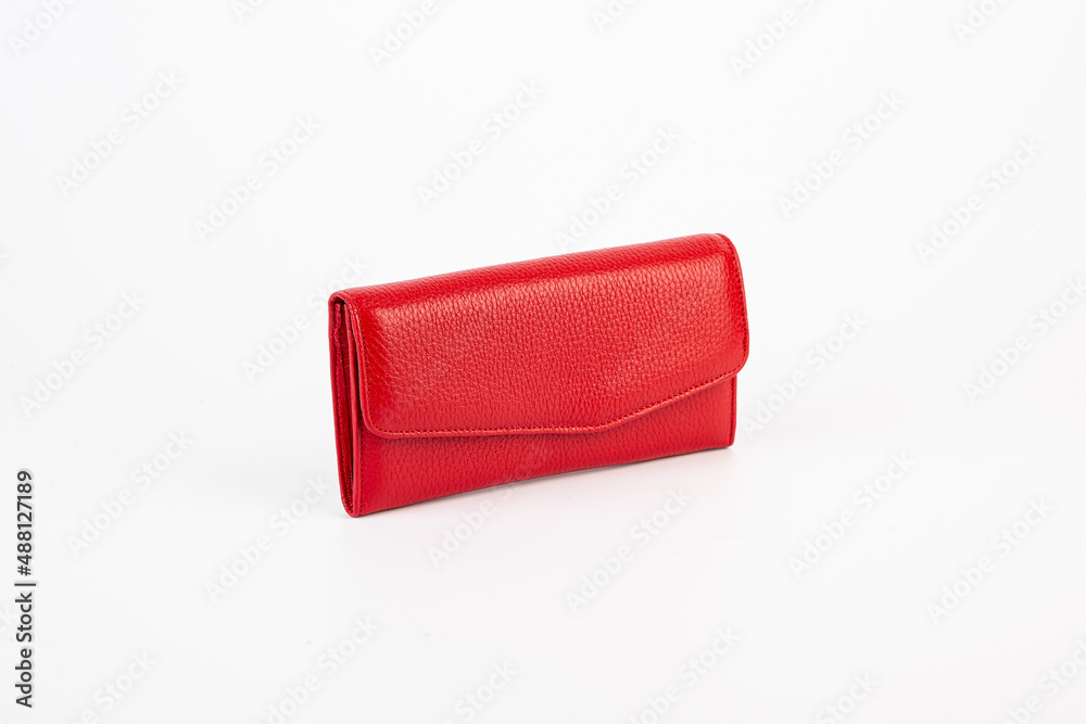 Handmade Genuine Ladies and women Leather wallet, credit card holder, white background Handmade Genuine Ladies and women Leather wallet, credit card holder, white background