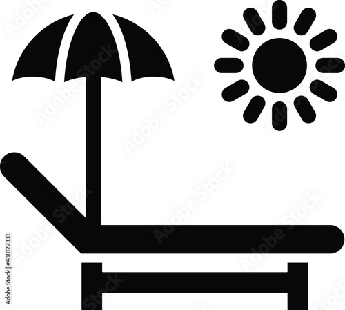 Sun Bed Icon Style